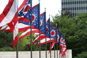 Flags Outside Ohio Senate Building